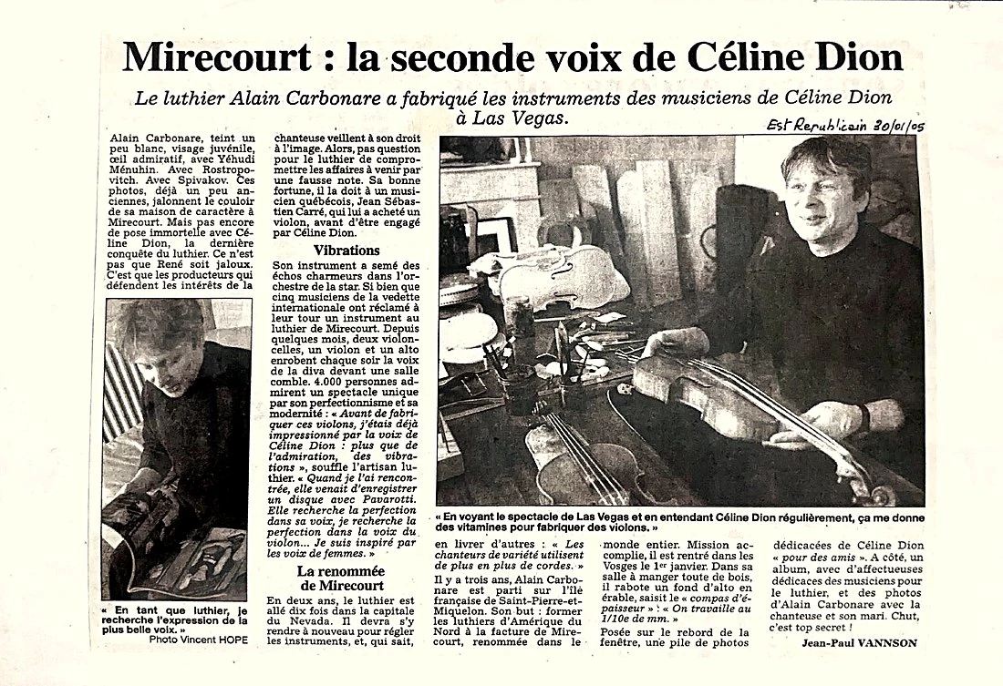 Archive de presse relative à Alain Carbonare, reproduite sous forme de document numérisé