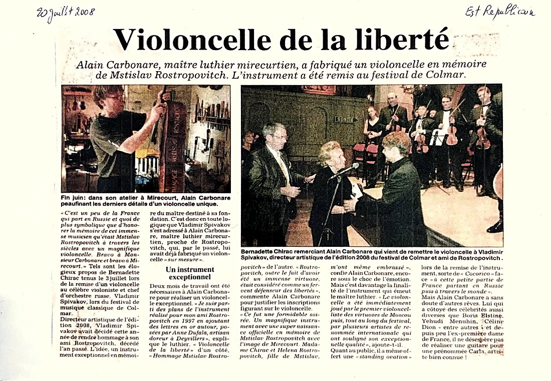Archive de presse relative à Alain Carbonare, reproduite sous forme de document numérisé
