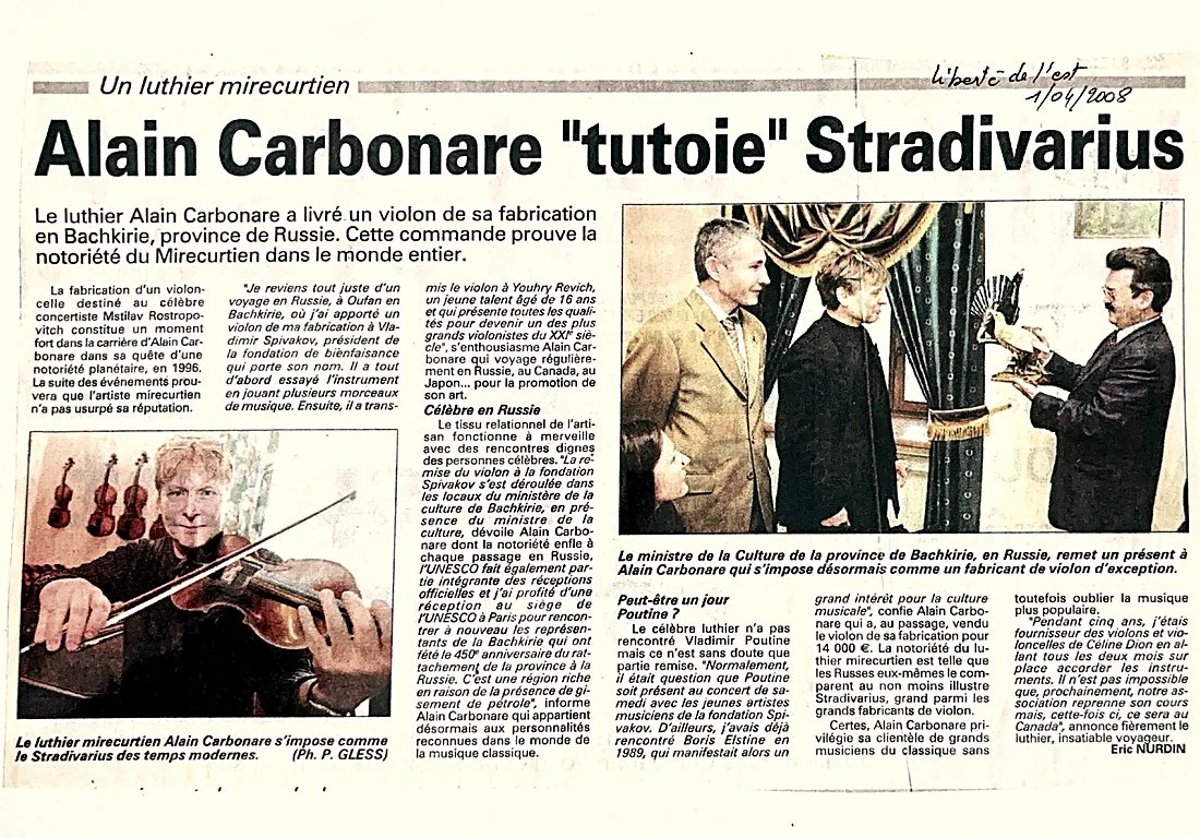 Archive de presse relative à Alain Carbonare, reproduite sous forme de document numérisé