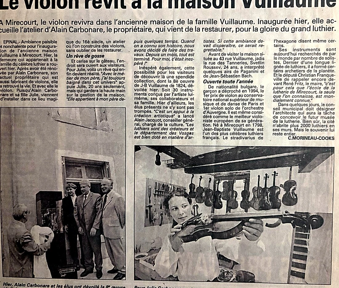 Archive de presse relative à Alain Carbonare, reproduite sous forme de document numérisé